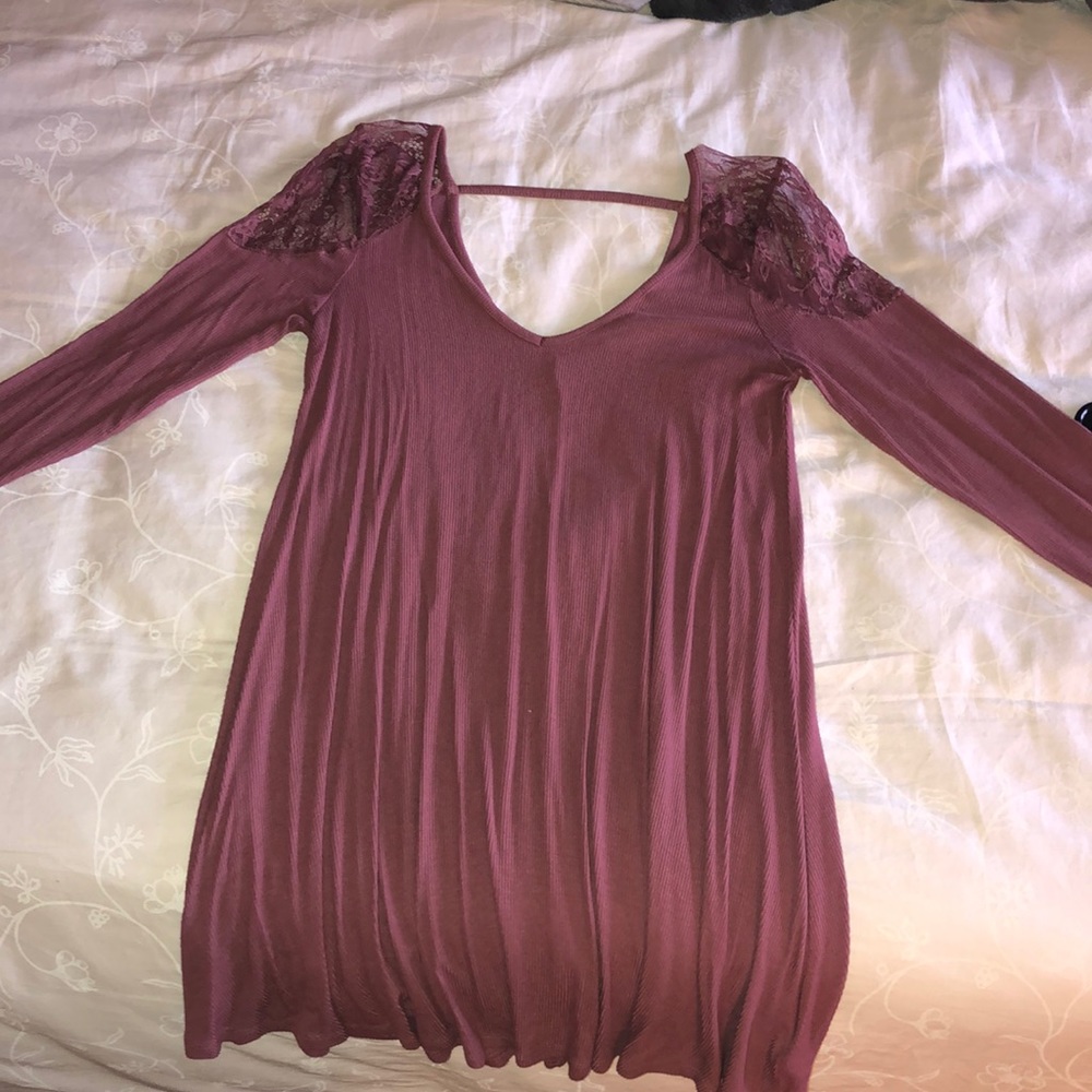 AEO Lace Shoulder Rose Dress